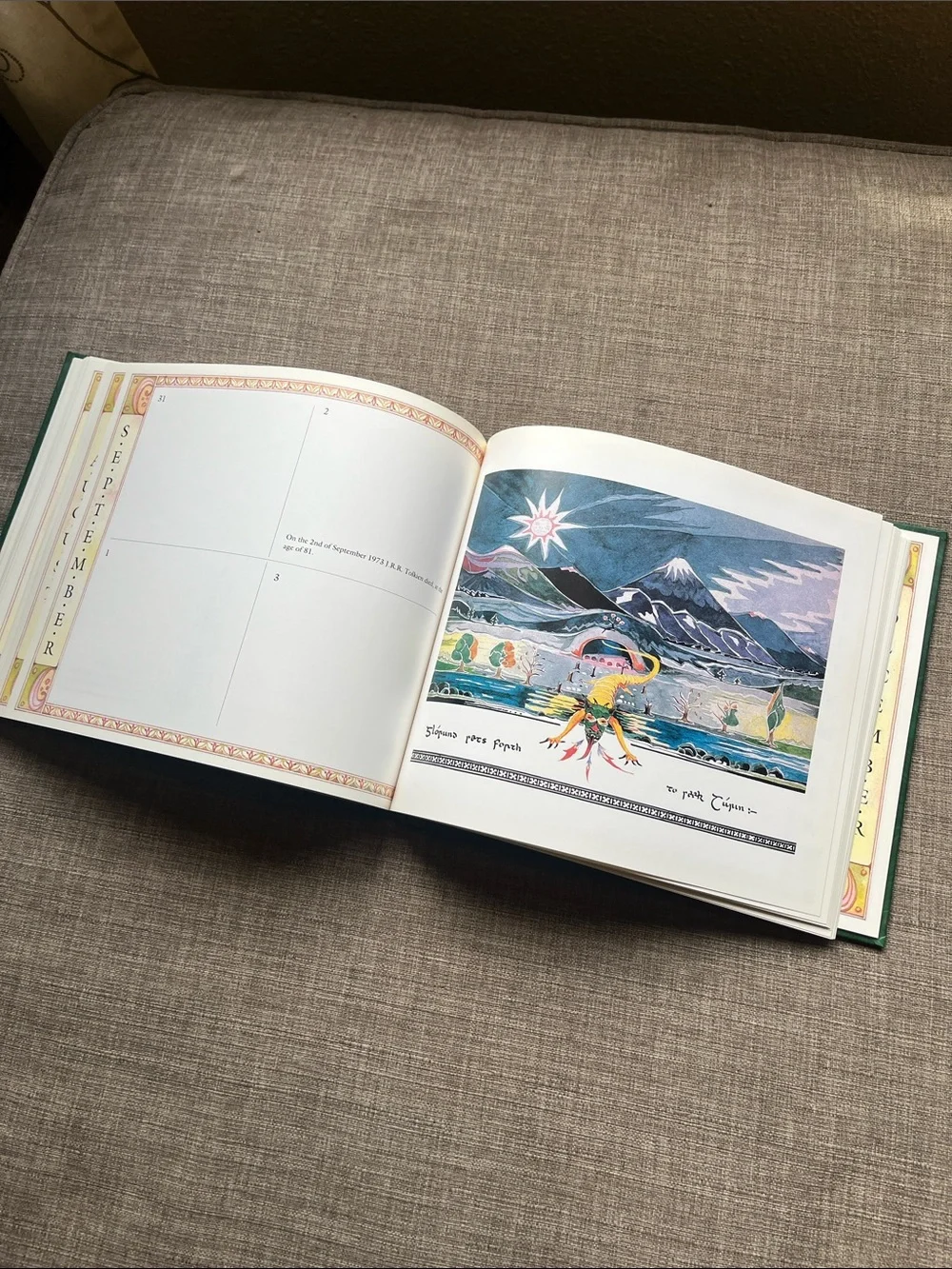 Tolkein Book of Days Daily Calendar Task Journal Lord of the Rings
